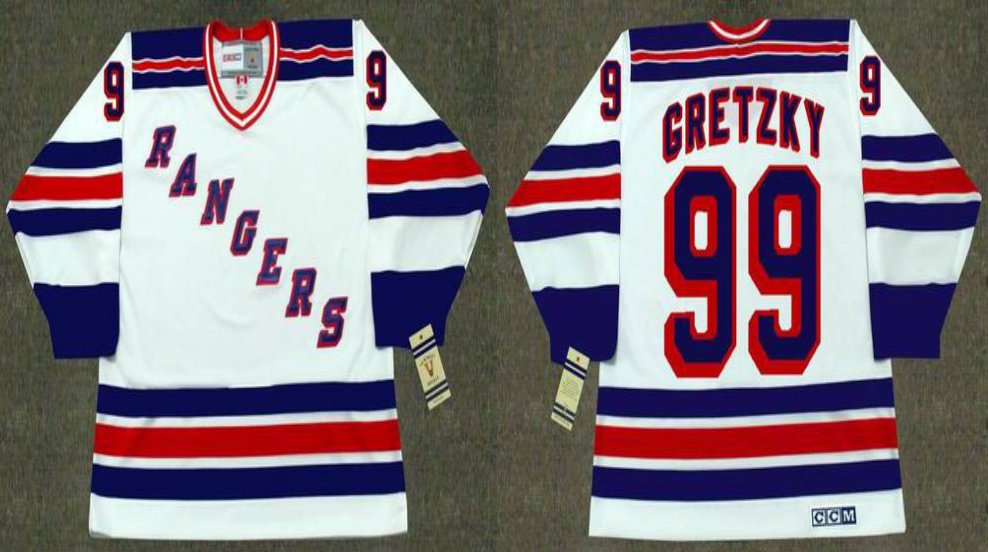 2019 Men New York Rangers 99 Gretzky white style #2 CCM NHL jerseys